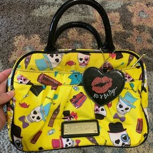 Betsy Johnson Large Cosmetic Bag London and Skulls